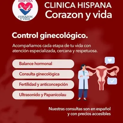 Promoción de control ginecológico en Clínica Hispana Corazón y Vida, Pasadena TX