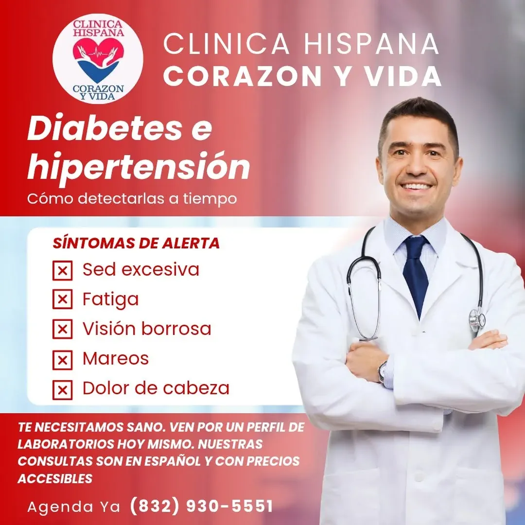 Promoción de diabetes e hipertensión: detección a tiempo en Clínica Hispana Corazón y Vida, Pasadena TX