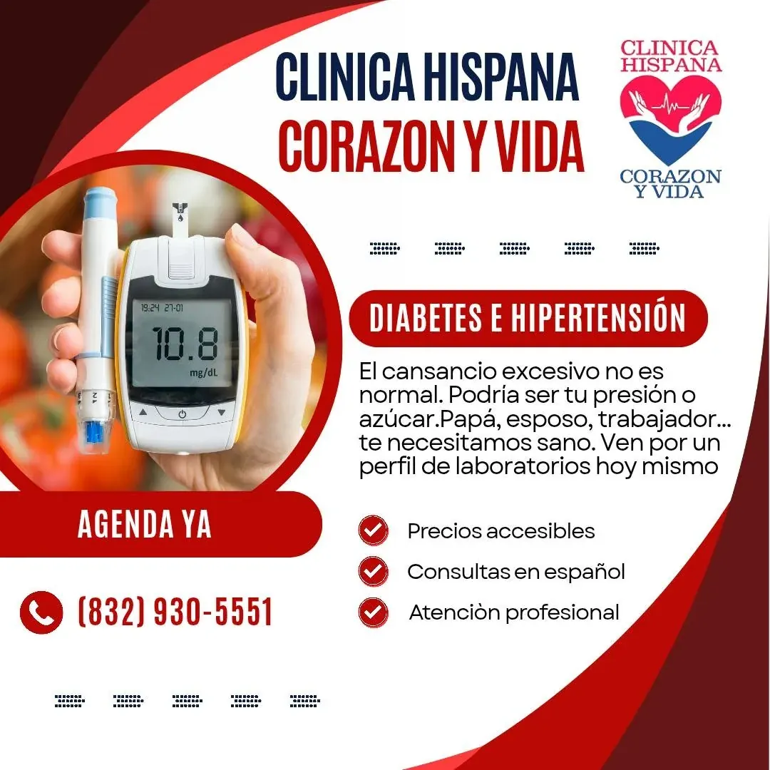 Promoción de diabetes e hipertensión en Clínica Hispana Corazón y Vida, Pasadena TX