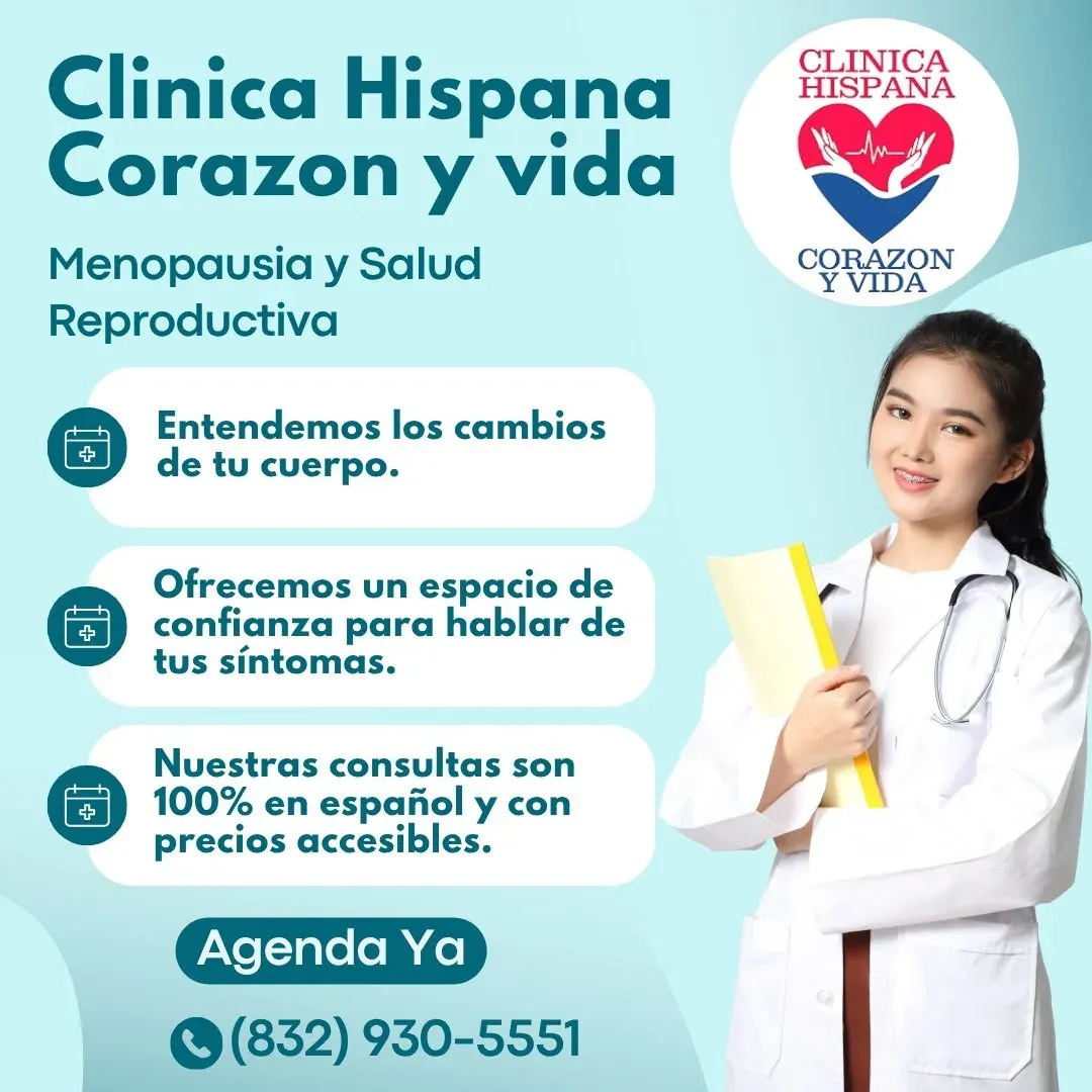 Promoción de menopausia y salud reproductiva en Clínica Hispana Corazón y Vida, Pasadena TX