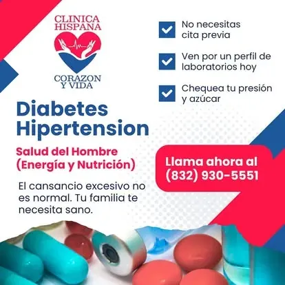 Promoción de salud del hombre: energía y nutrición en Clínica Hispana Corazón y Vida, Pasadena TX